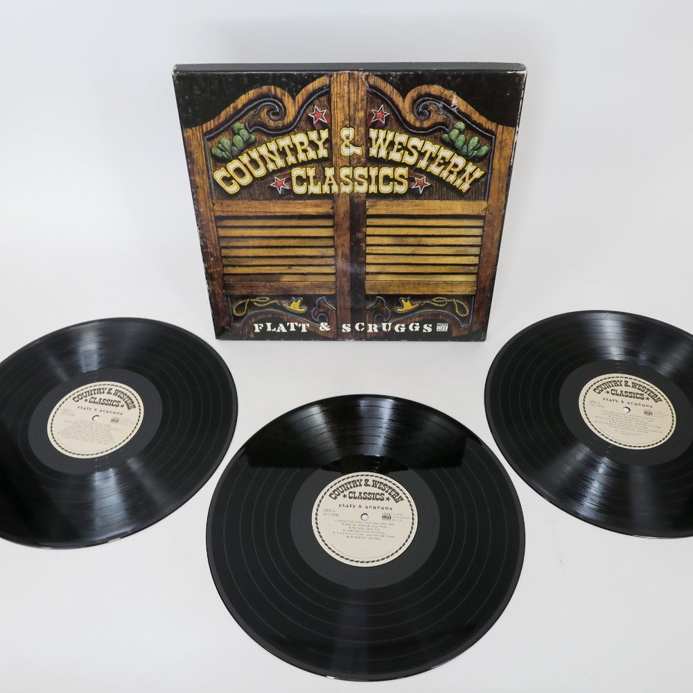 Flatt & Scruggs Country & Western Classics 3 Record Box Set - Time Life LP Vinyl